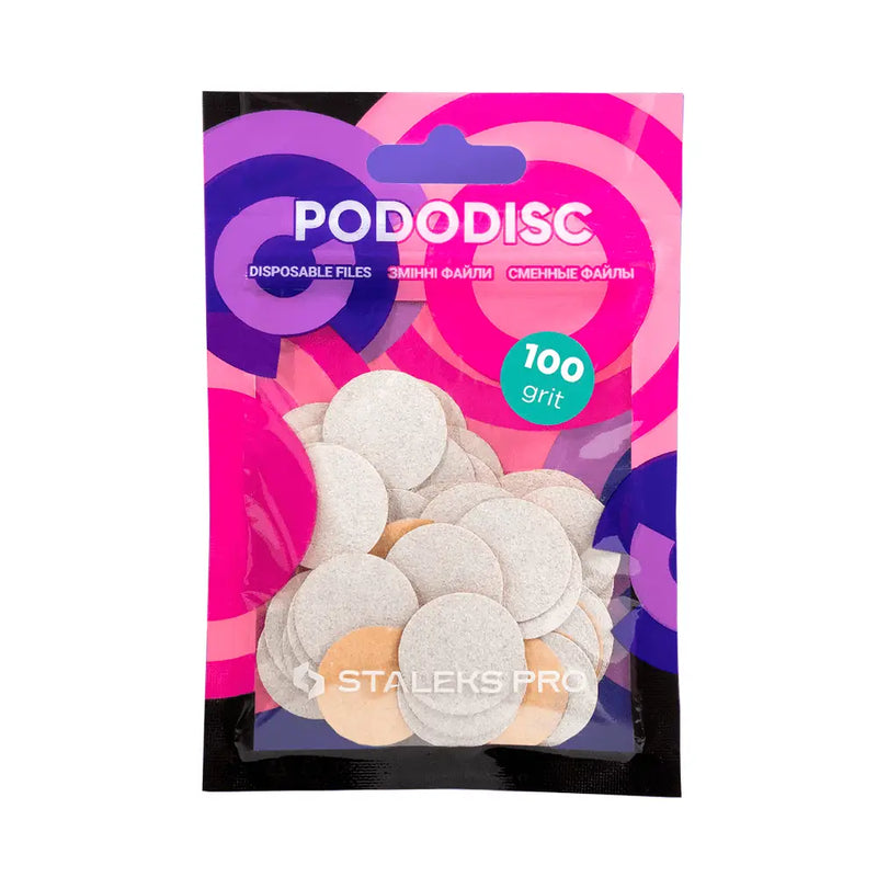 STALEKS PRO M PODODISC WHITE ОДНОРАЗОВІ ПИЛКИ М'ЯКА ОСНОВА ДЛЯ ПЕДИКЮРНОГО ДИСКА 20ММ (50 ШТ.) PDFS-20-100w
