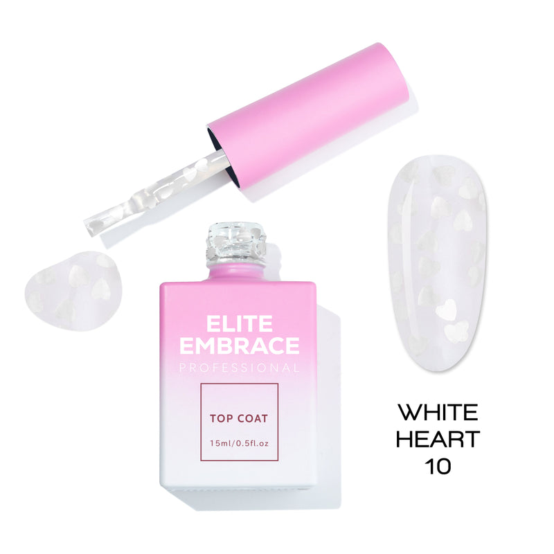 Elite Embrace Professional - Gel Nails 37pcs Set (Glitter Tops, Heart Tops, Camouflage Nude Tops, Bubble Collection & Milkshake Bases)