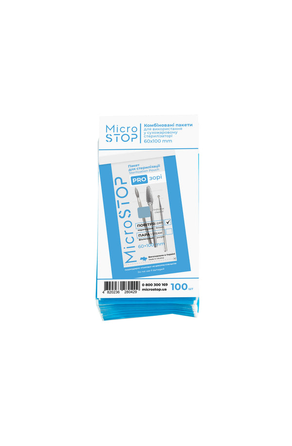 MICROSTOP transparent CRAFT BAGS WITH CLASS 4 INDICATOR 60X100 MM, 100 PCS  Article : 1667
