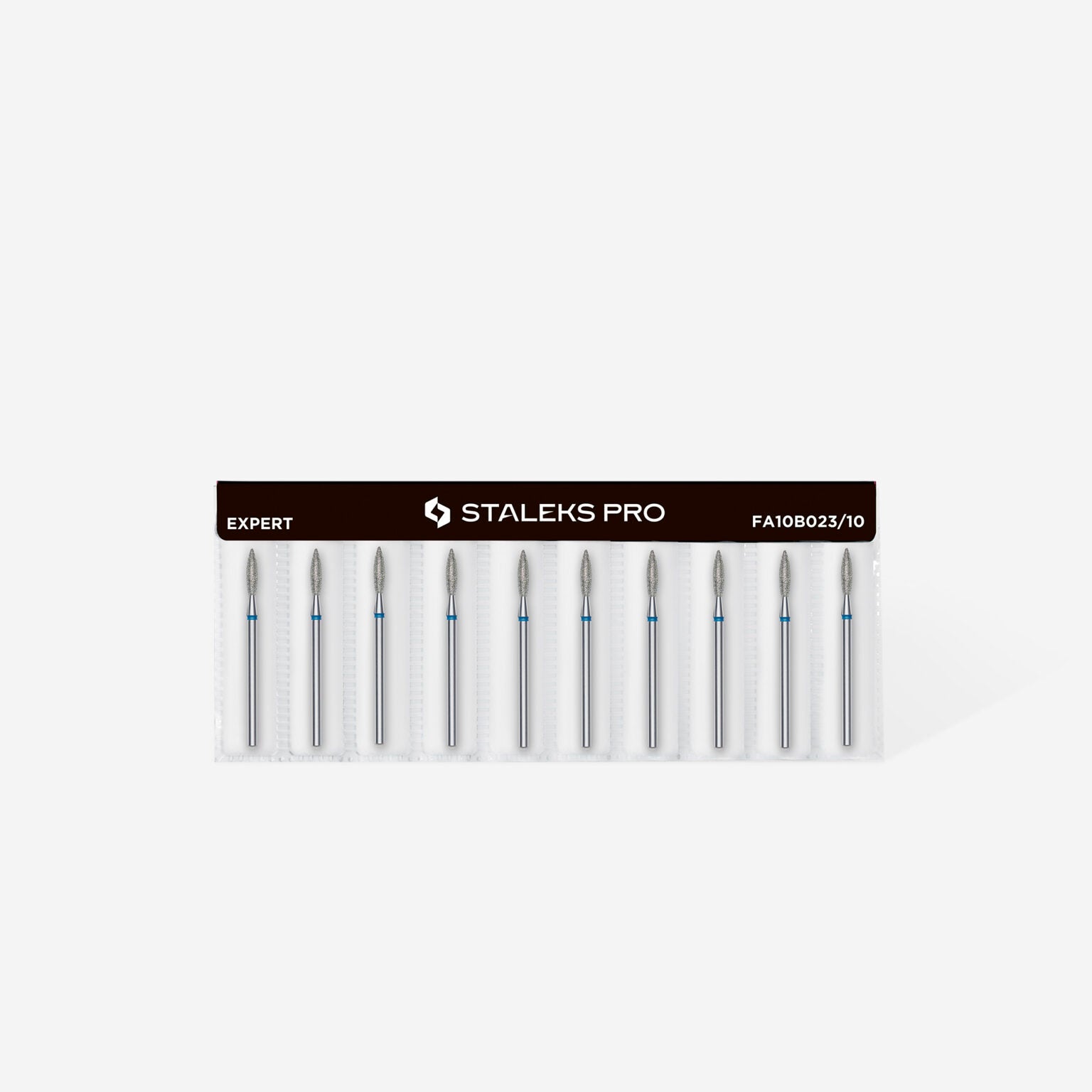 Diamond nail drill bit flame blue  STALEKS EXPERT head diameter 2,3 mm / working part 10 mm FA10B023/10