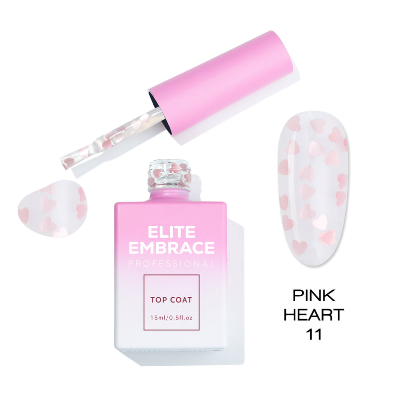 Elite Embrace Professional - Gel Nails 37pcs Set (Glitter Tops, Heart Tops, Camouflage Nude Tops, Bubble Collection & Milkshake Bases)