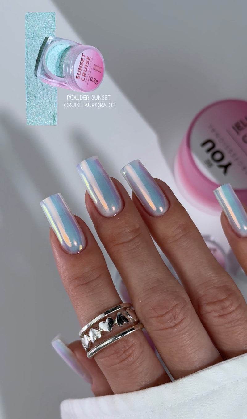 Elite Embrace Pearl Powder Set – Chrome Nail Powder Kit 5 Colors Set , Aurora Effect Pigment