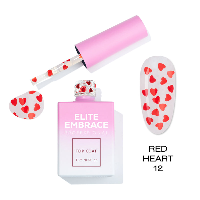 Elite Embrace Professional - Gel Nails 37pcs Set (Glitter Tops, Heart Tops, Camouflage Nude Tops, Bubble Collection & Milkshake Bases)