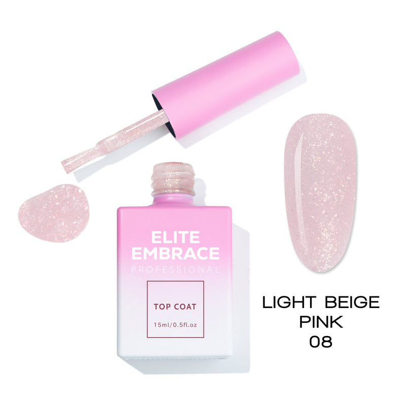 Elite Embrace Professional - Gel Nails 37pcs Set (Glitter Tops, Heart Tops, Camouflage Nude Tops, Bubble Collection & Milkshake Bases)