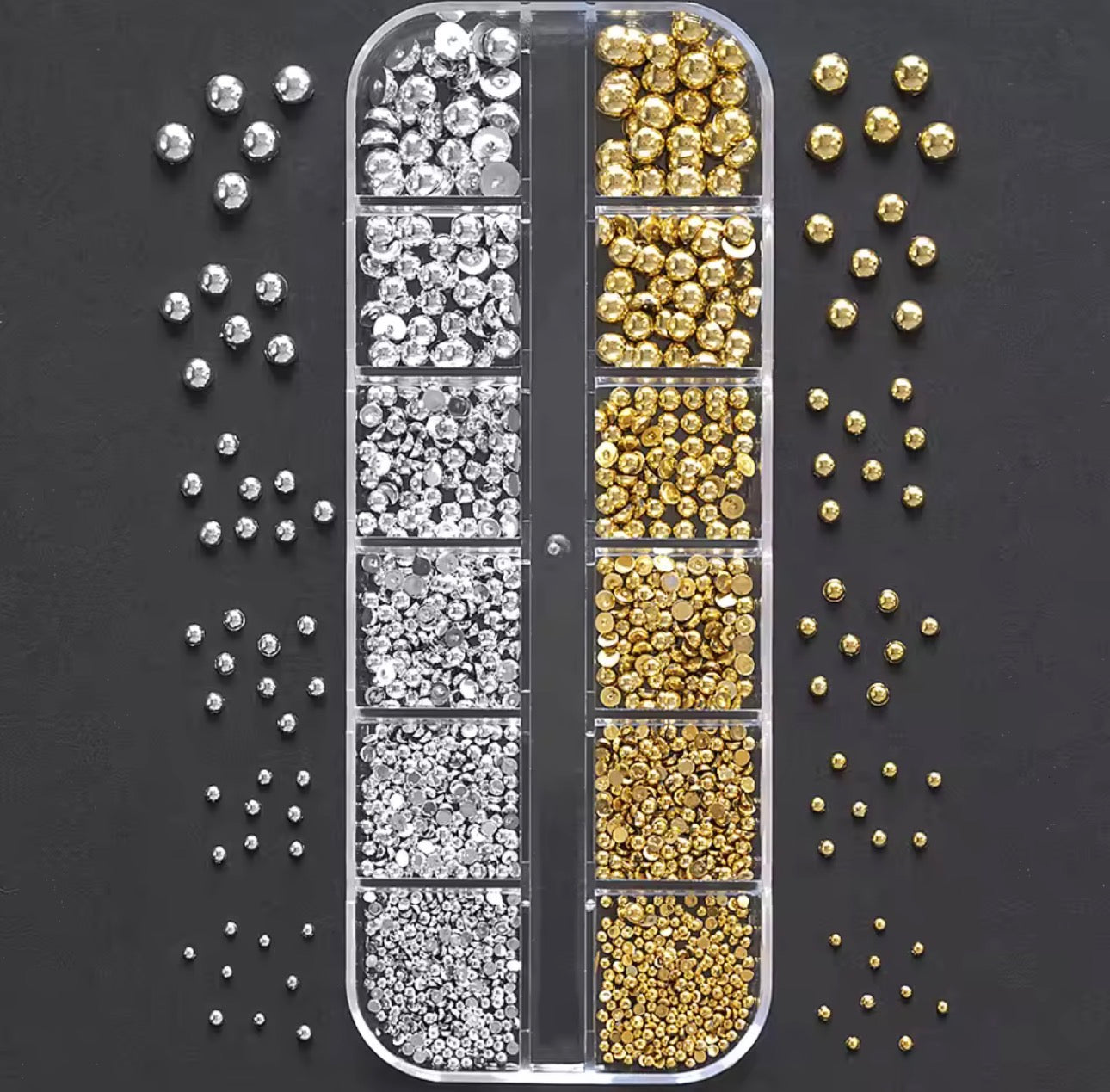 Rhinestones Silver + Gold Multisize