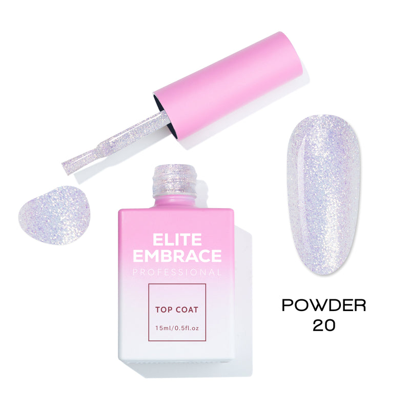 Elite Embrace Professional - Gel Nails 37pcs Set (Glitter Tops, Heart Tops, Camouflage Nude Tops, Bubble Collection & Milkshake Bases)