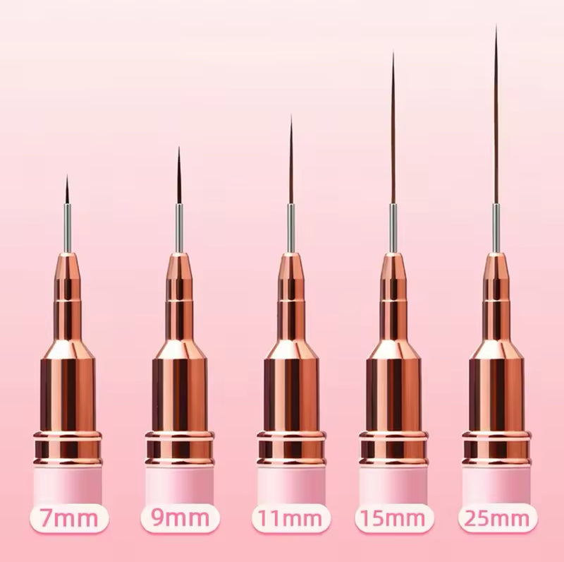 7/9/11/15/25mm Nail Liner Brushes. Choose your size.