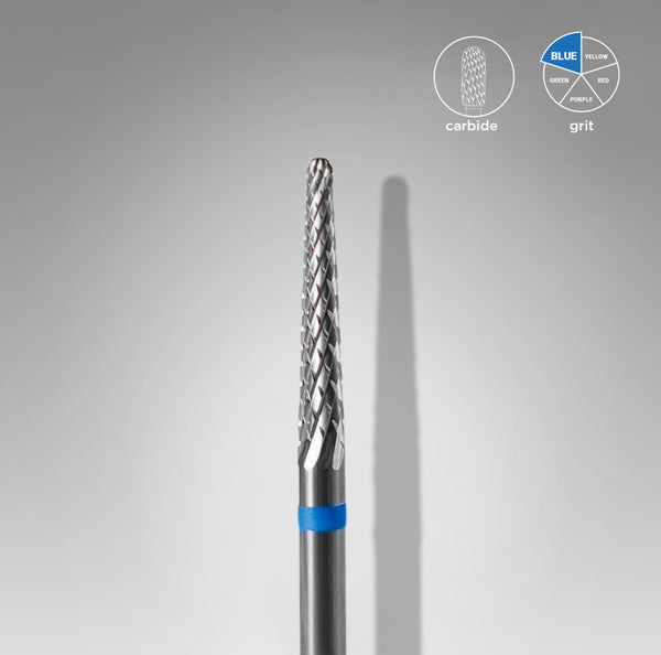 Carbide nail drill bit cone blue EXPERT head diameter 2,3 mm / working part 14 mm Blue