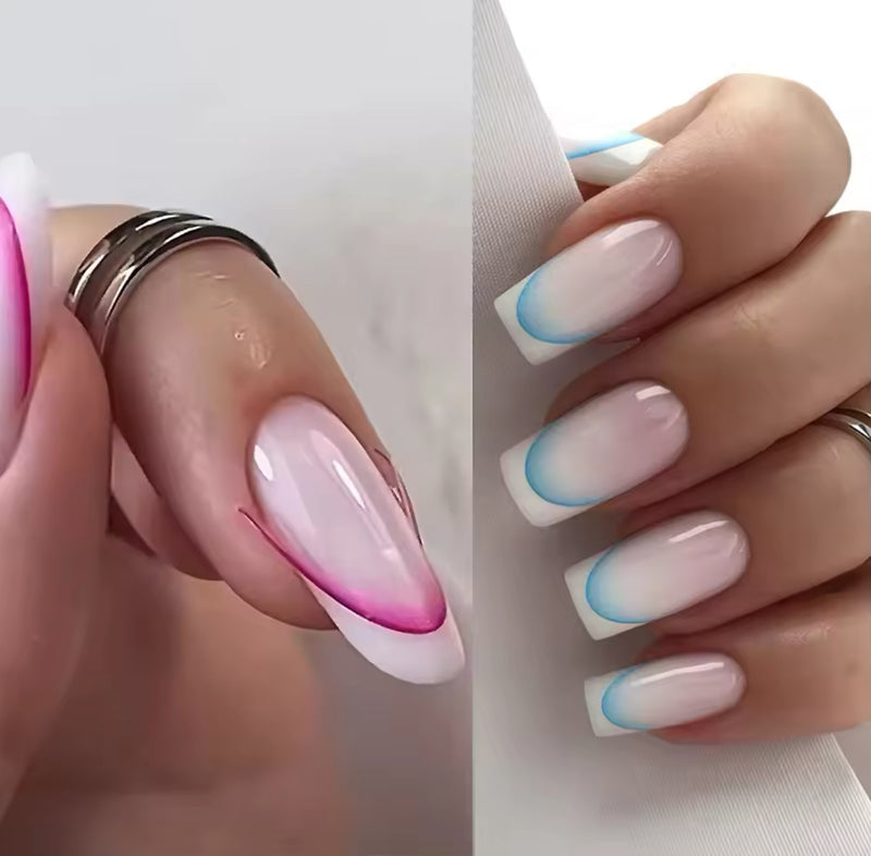 Gradient French Line Manicure Nail Art Stickers