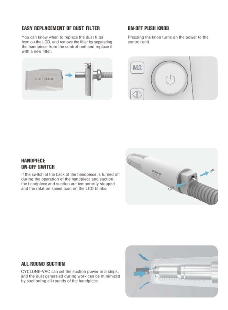 Podo Machine NEW (updated version) Saeyang PODO Machine Cyclone-VAC E-File Nail Dri ...