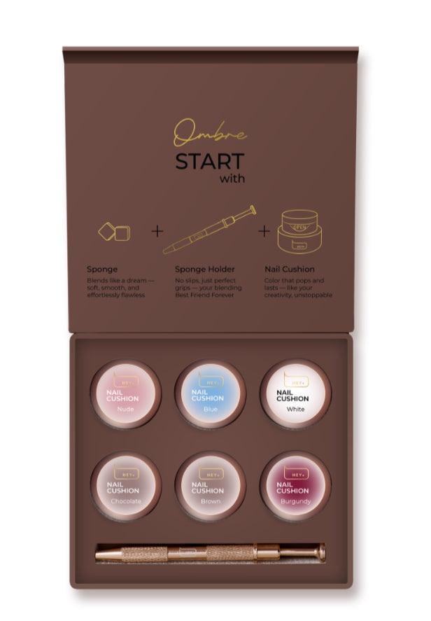 HEYLOVE NAIL CUSHION SET (BROWN) 6 PCS