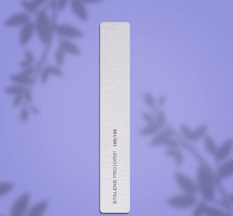 Mineral wide straight nail file Staleks Pro Expert, 100/100 grit (25 pcs)