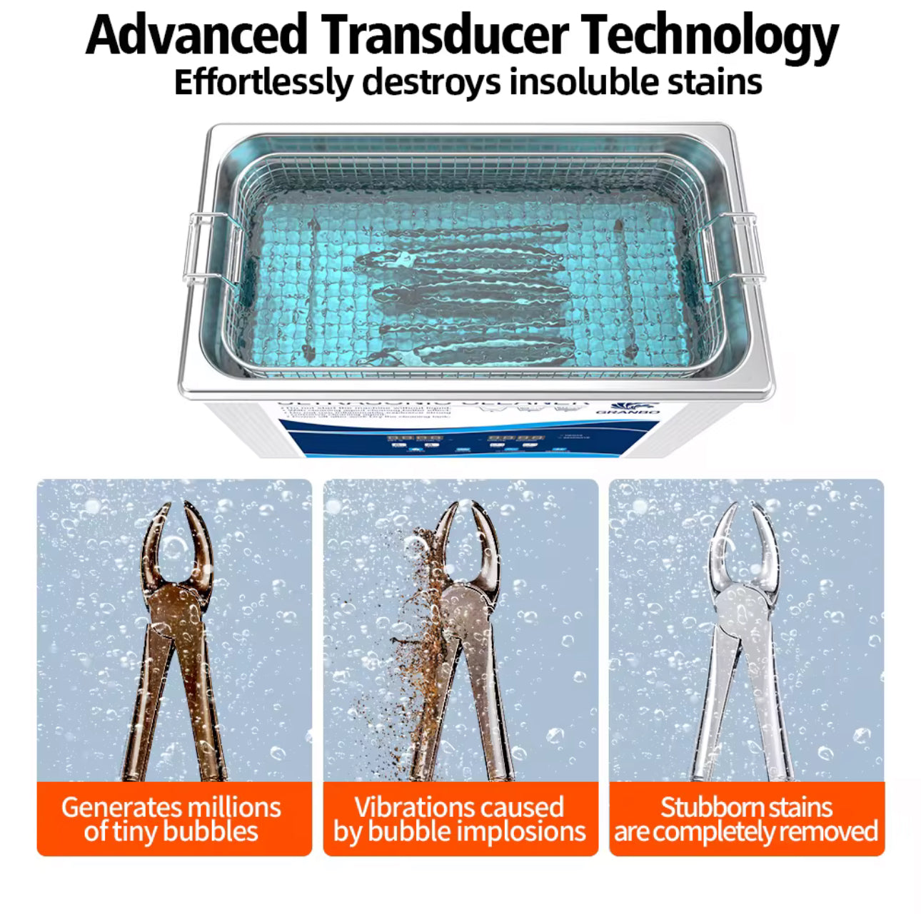 NEW Professional Dental Ultrasonic Cleaner 40kHz 1.3L