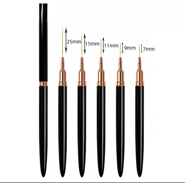 7/9/11/15/25mm Nail Liner Brushes. Choose your size.