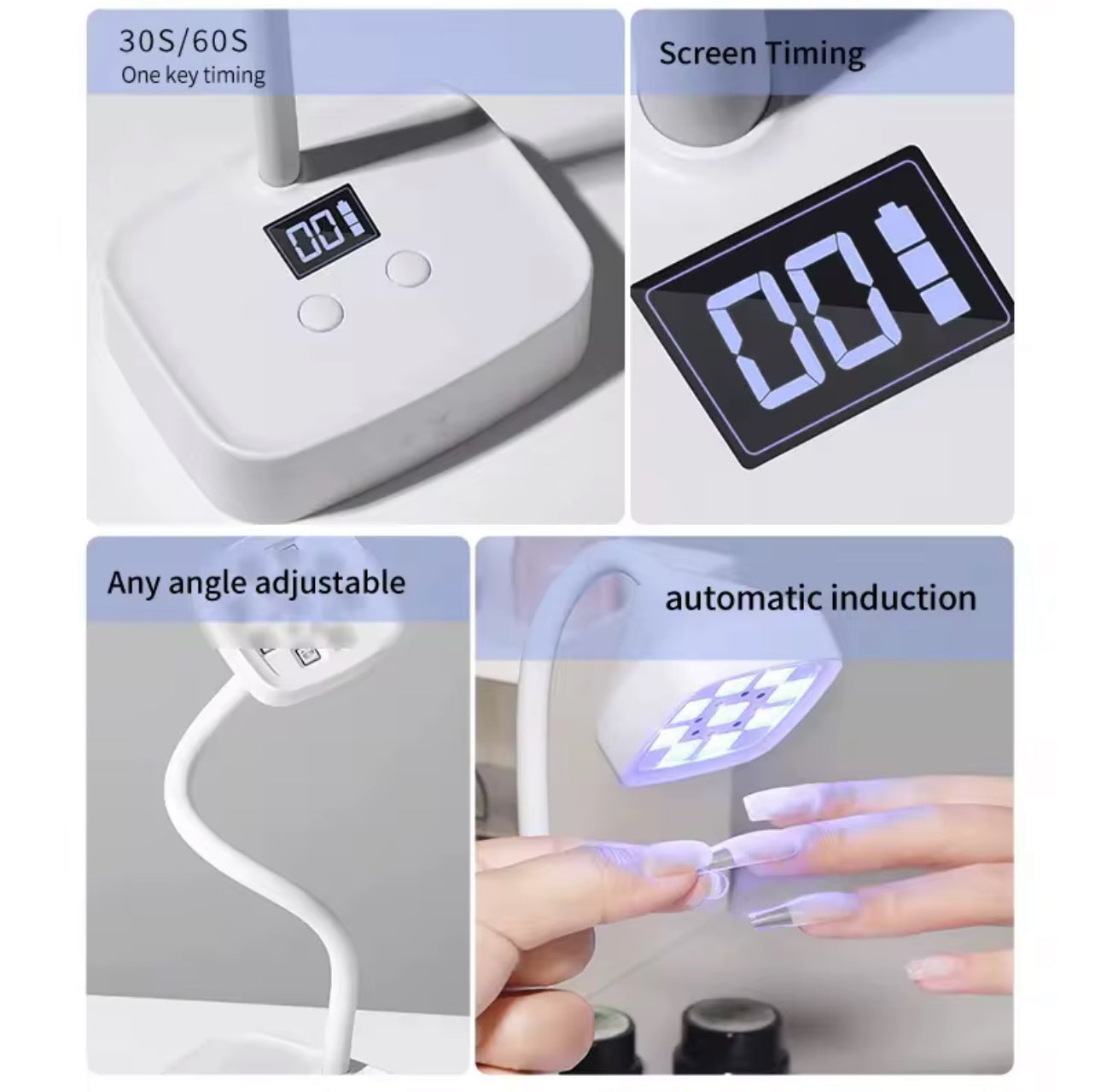 Portable Rechargeable Lamp for Nail Dual Forms