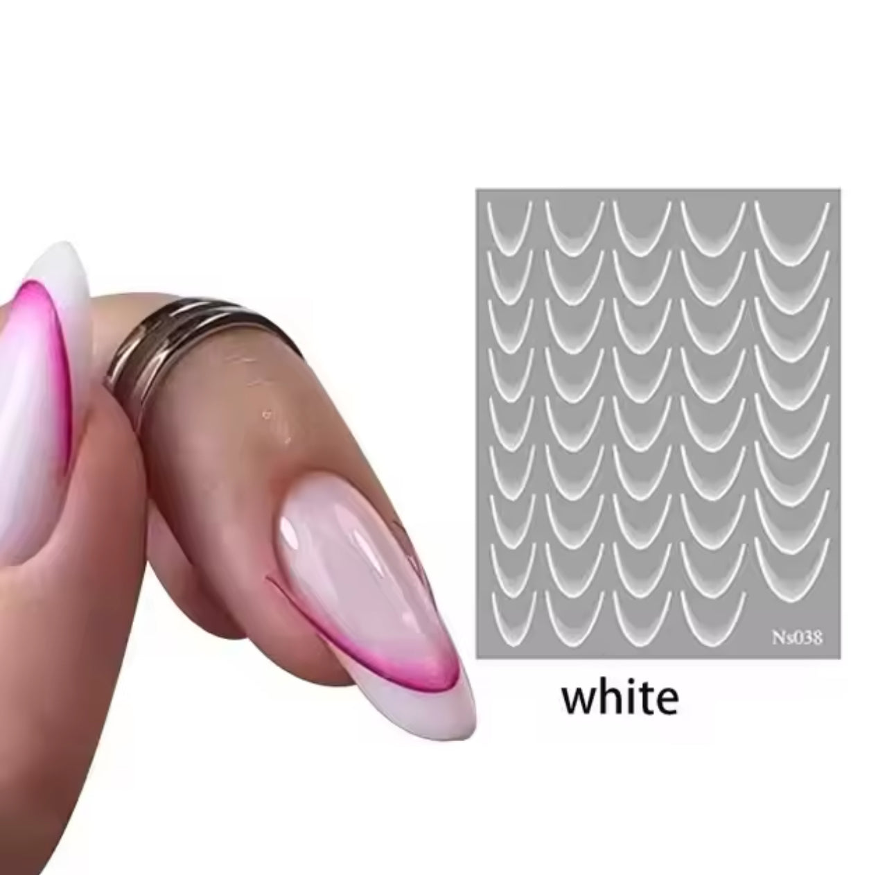 Gradient French Line Manicure Nail Art Stickers