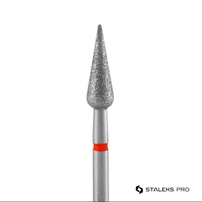 Staleks Diamond Nail Drill Bit Pear Red d4mm/l12mm