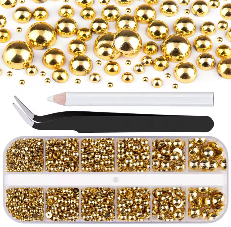 Rhinestones Multi Size Gold + Pen