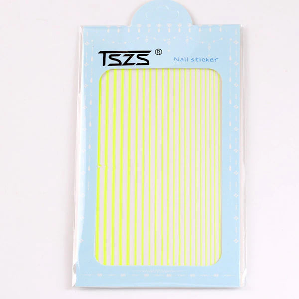 1 Sheet Gold Silver Black Holographic Smile Ribbon Stripe Nail Tape Glitter 3D Stickers Diy Beauty
