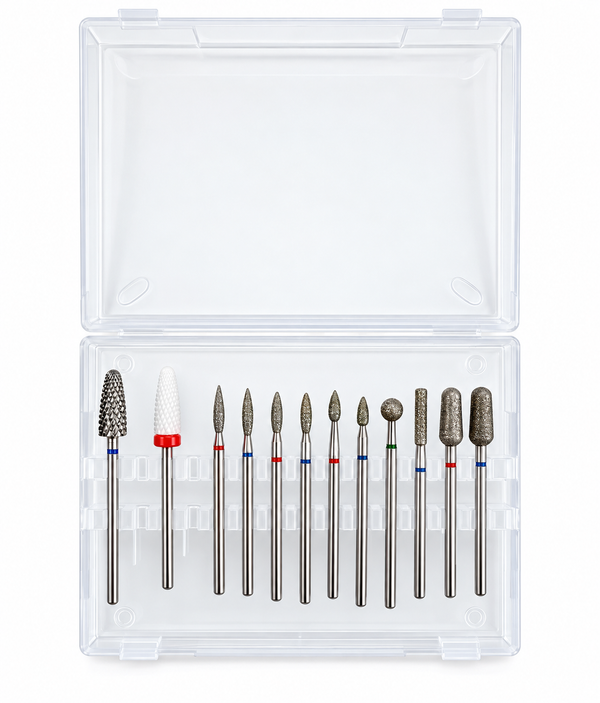 Elite Embrace Professional Nail Drill Bits Set – 12 Piece E-File Bit Kit for Manicure & Nail Prep