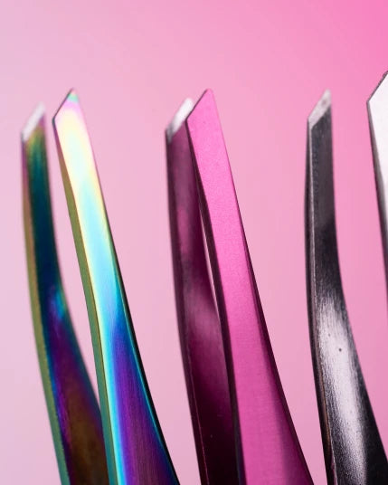 ZOLA PROFESSIONAL BEVELED TWEEZERS FOR EYEBROWS PINK