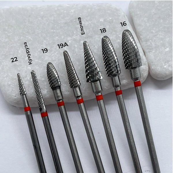 KMIZ Carbide Nail Drill Bit– Red Grit, CHOOSE SIZE