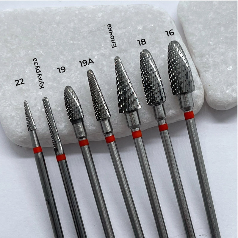 KMIZ Carbide Nail Drill Bit– Red Grit, CHOOSE SIZE