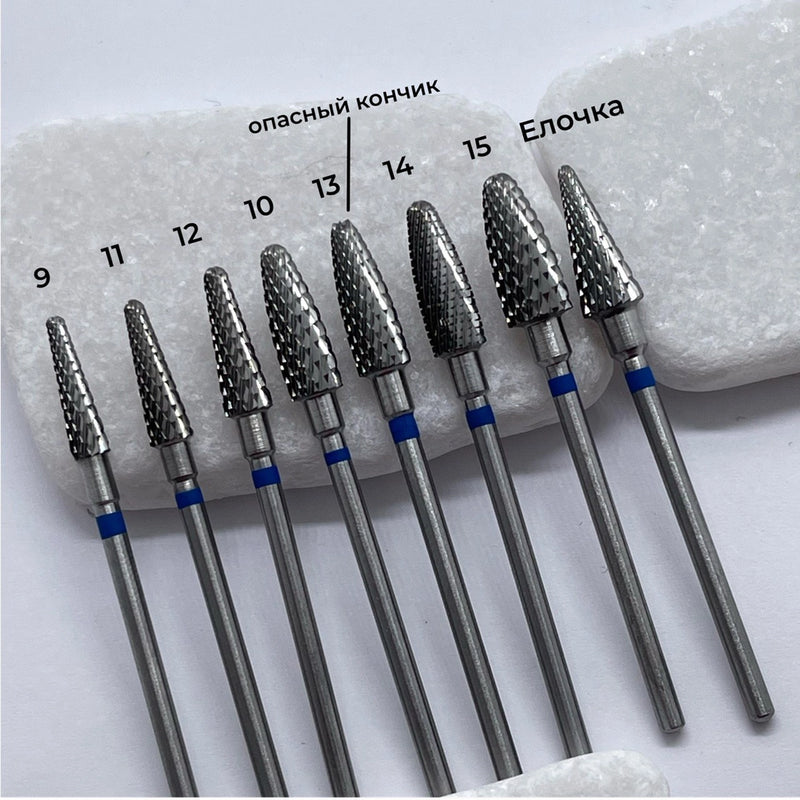 KMIZ Carbide Nail Drill Bits – Blue Grit, CHOOSE SIZE