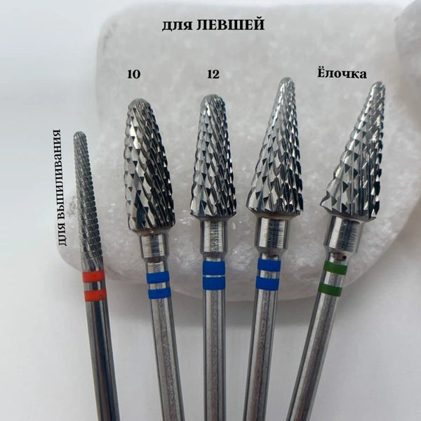 KMIZ Left-Handed Carbide Nail Drill Bits, CHOOSE SIZE