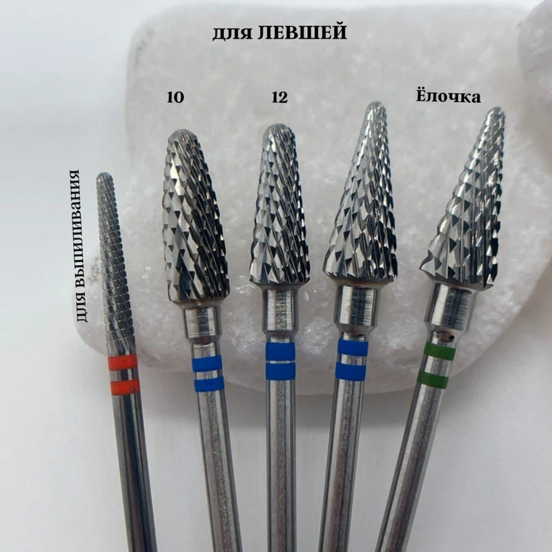 KMIZ Left-Handed Carbide Nail Drill Bits, CHOOSE SIZE