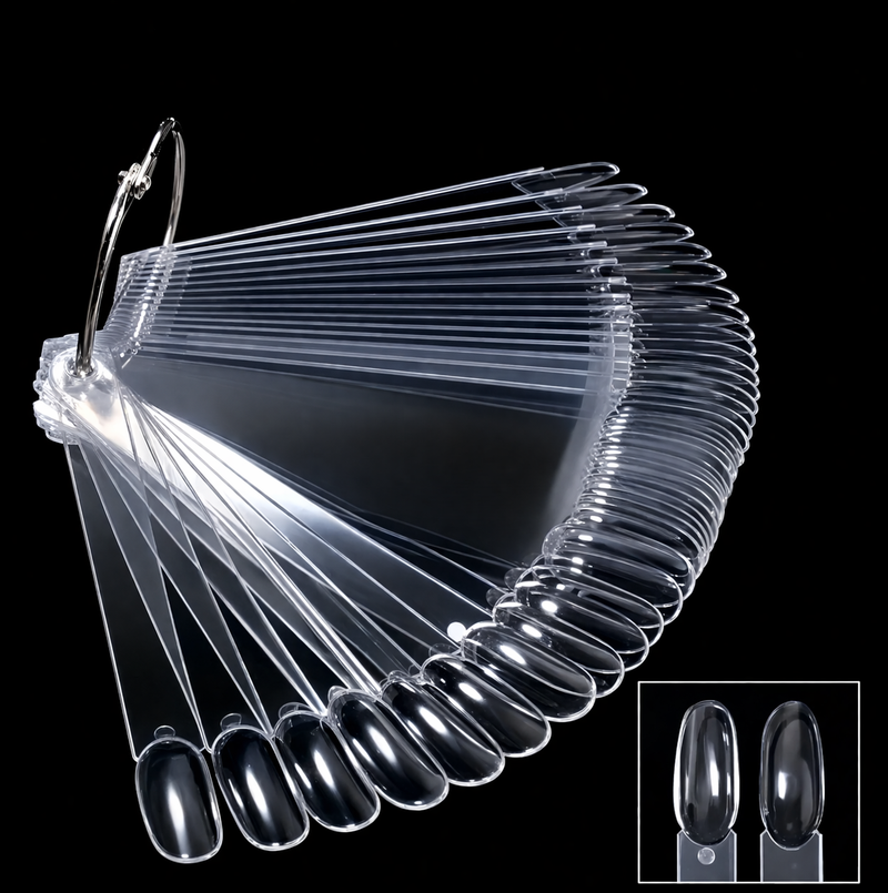 5D Encapsulated Effect Display Nail Tips on Ring, 50 pcs