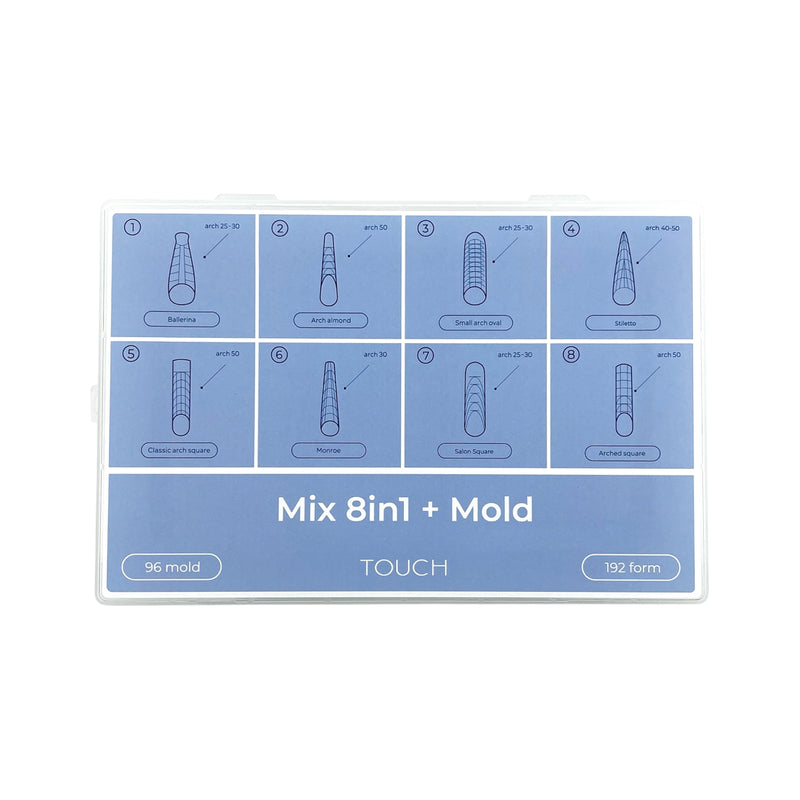 Touch upper nail forms Mix 8in1 + mold, 288 pcs