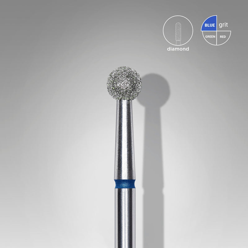 STALEKS Diamond Nail Drill Bit Ball Blue EXPERT Head Diameter 4 mm FA01B040