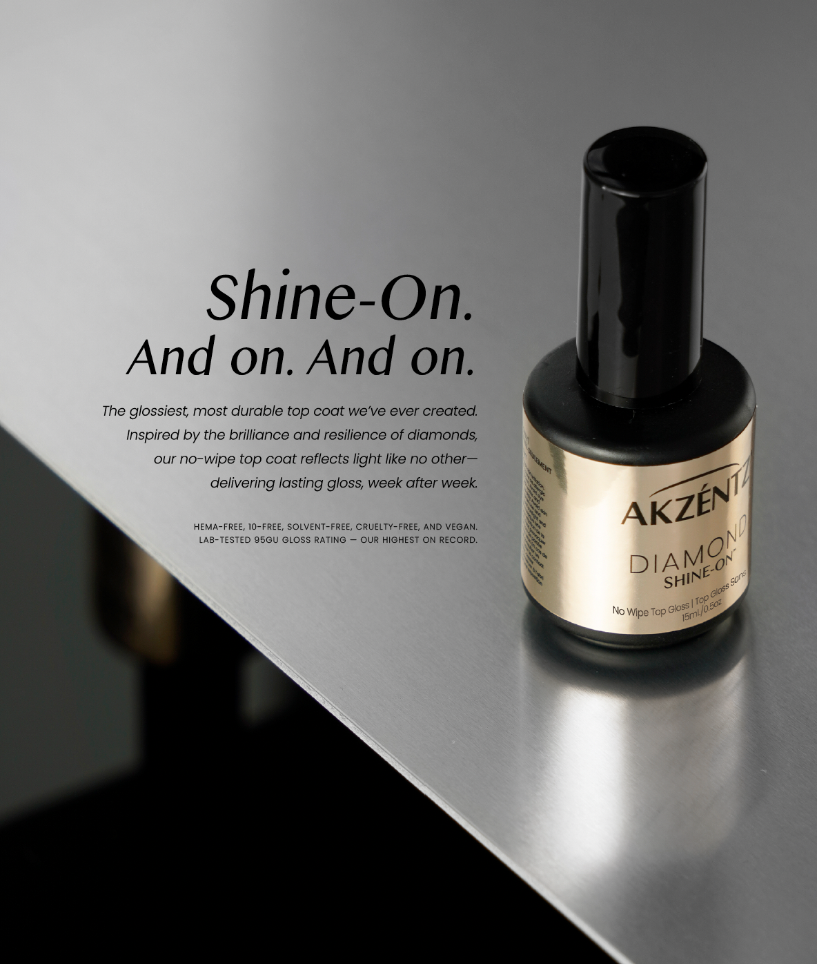 AKZENTZ Diamond Shine-On Tack Free Top Coat 15ml
