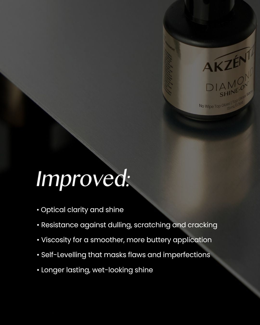 AKZENTZ Diamond Shine-On Tack Free Top Coat 15ml