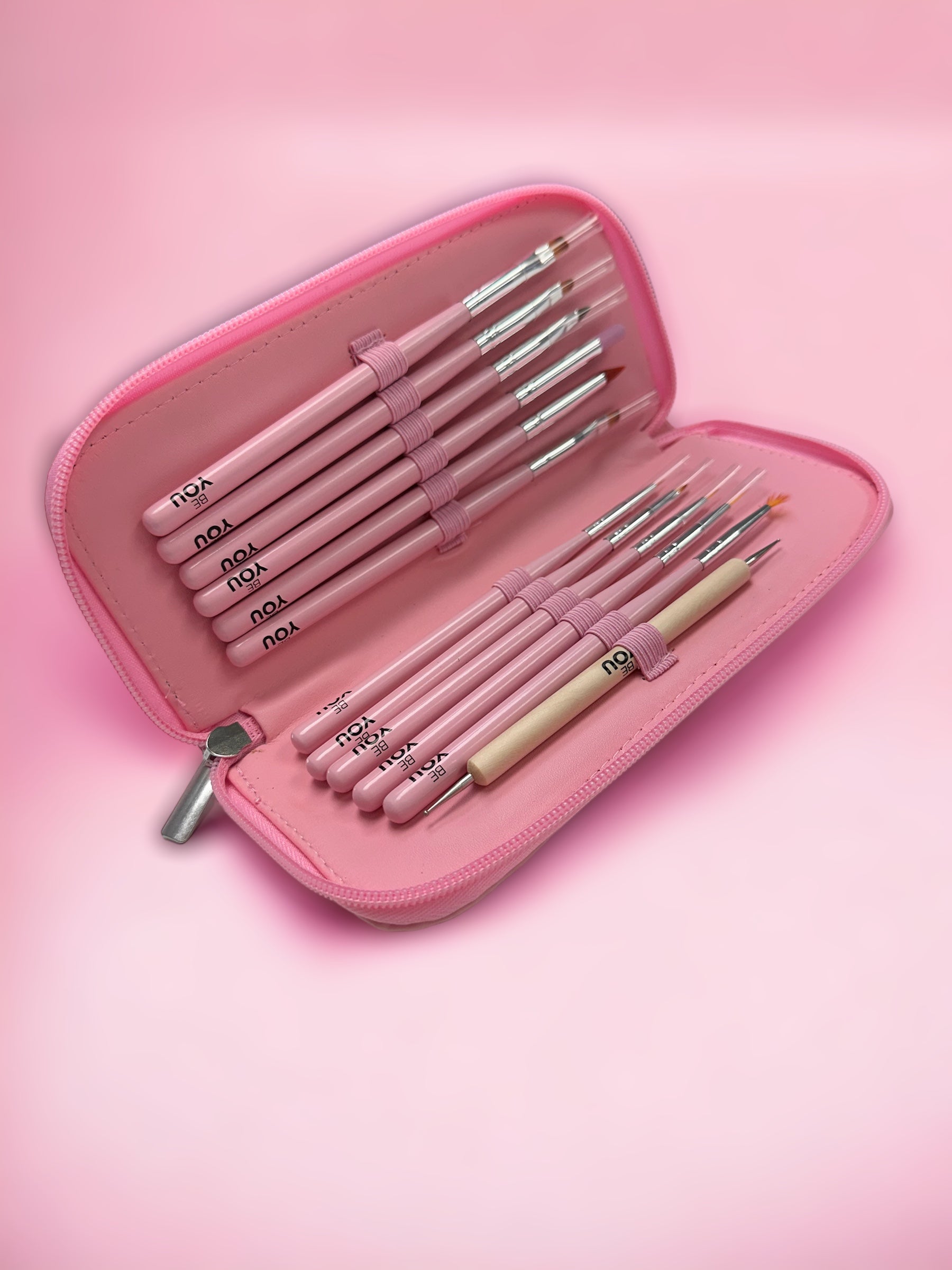 Professional Brush Set BEYOU. 12pcs. Pink case