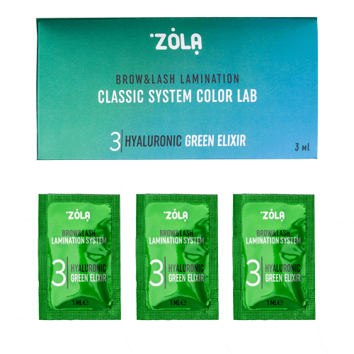 ZOLA COLOR LAB SET IN SACHET 03 HYALURONIC GREEN ELIXIR (3 X 1 ML)