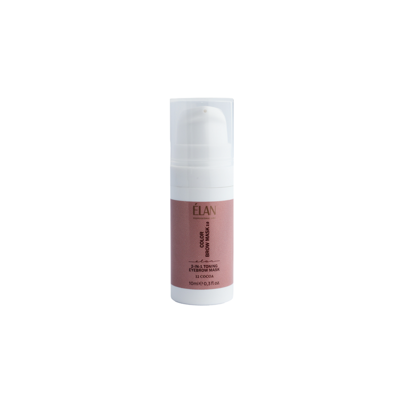 Elan Professional Line COLOR BROW MASK 2.0: 2-in-1 Toning Eyebrow Mask, 12 COCOA 10ML