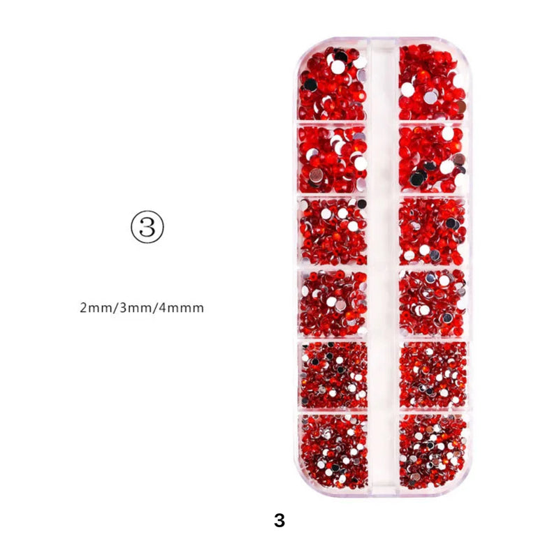 Colors Luxury Crystal Nail Art Rhinestones 3D Mixed-Shape Clear/AB Glitter Diamond DIY 12Grids/Boxed Manicure Glitter Stone