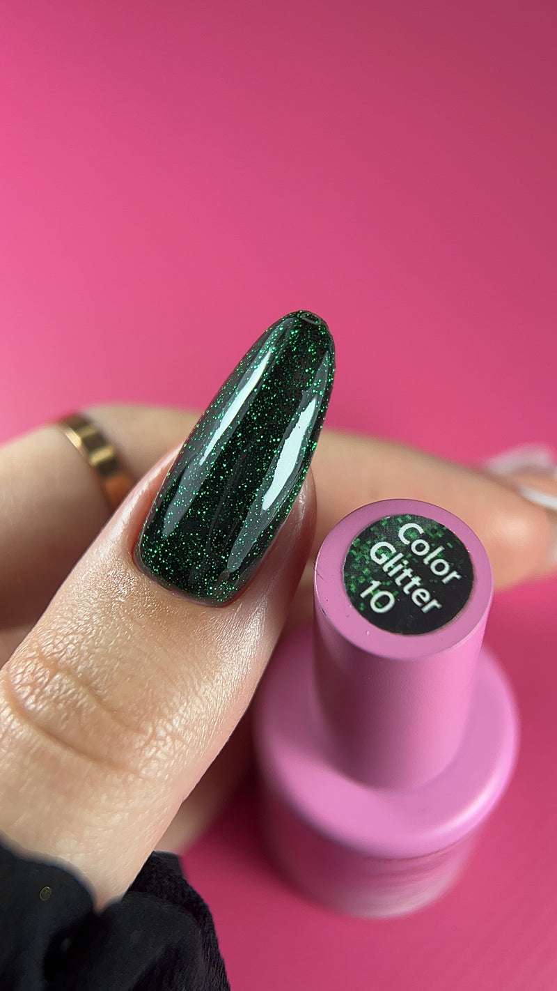 ELITE EMBRACE Professional Color Gel 10 with Glitter 10ml ECGG1010