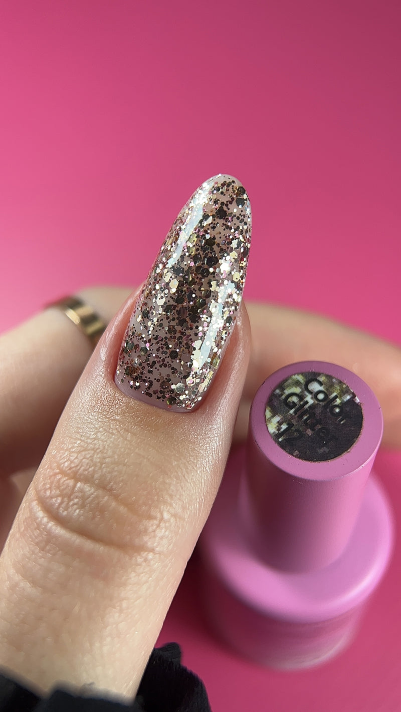 ELITE EMBRACE Professional Color Gel 12 with Glitter 10ml ECGG1210