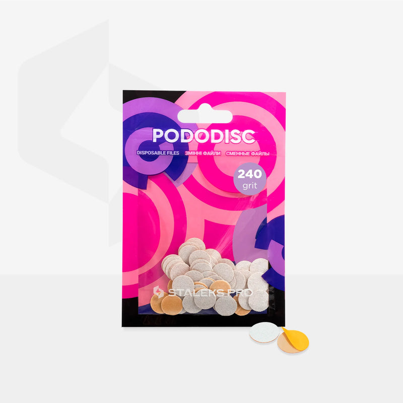 STALEKS PRO XS PODODISC WHITE REFILL PADS FOR PEDICURE DISC DISPOSABLE FILES 50 PCS  PDF-10-240w