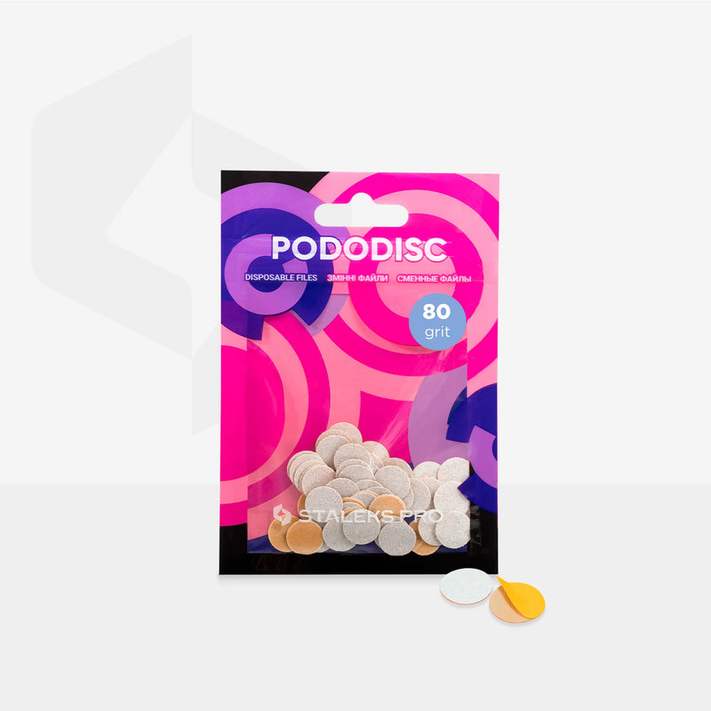 STALEKS PRO L PODODISC ОДНОРАЗОВЫЕ ПИЛОЧКИ МЯГКАЯ ОСНОВА ДЛЯ ДИСКА ДЛЯ ПЕДИКЮРА 25ММ БЕЛАЯ (50 ШТ) PDFS-25-80w