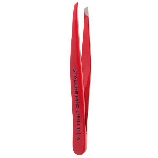 Eyebrow tweezers Staleks Pro Expert 11 Type 4r, red TE-11/4r