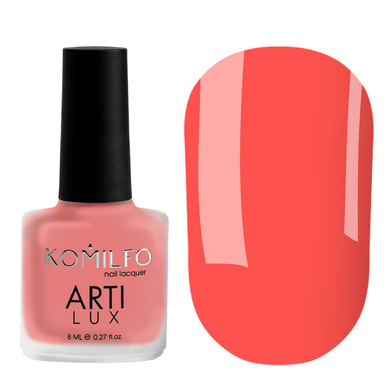 KOMILFO ARTILUX 018 NAIL REGULAR POLISH(NOT A GEL)(BRIGHT CORAL, ENAMEL), 8 ML 222018
