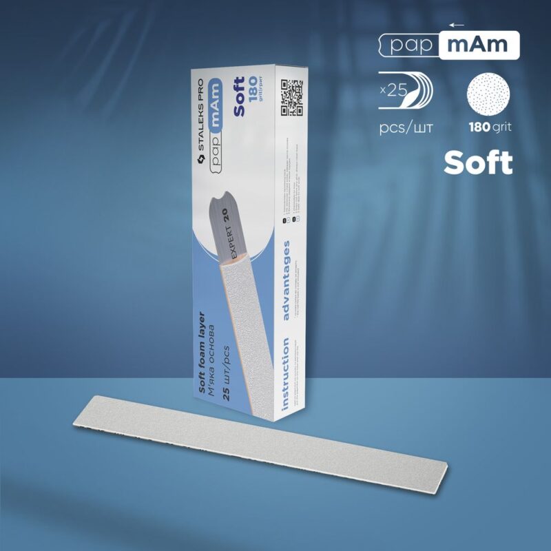 White disposable papmAm files (soft foam layer) EXPERT 20 180 grit (25 pcs) DFCE-20-180/25w