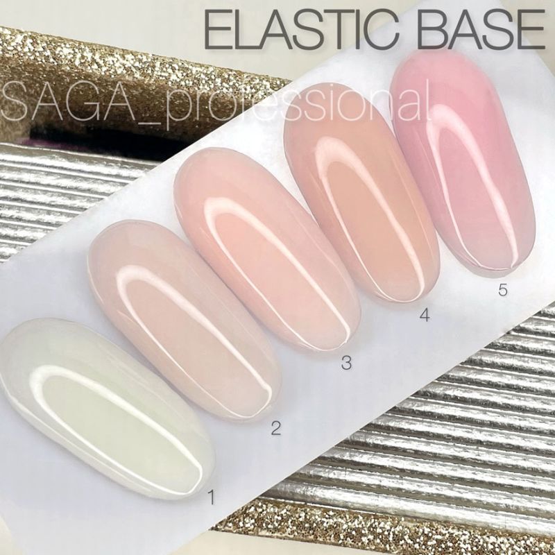 Saga Cover Base Elastic №4(Нежно-розовый) (Флакон с кистой), 15 мл