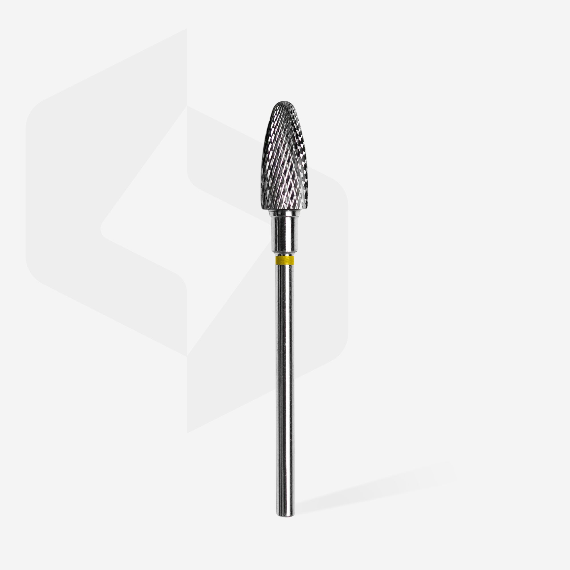 STALEKS Сверло для ногтей твердосплавное, «кукуруза» желтое, диаметр головки 6 мм / рабочая часть 14 мм FT90Y060/14