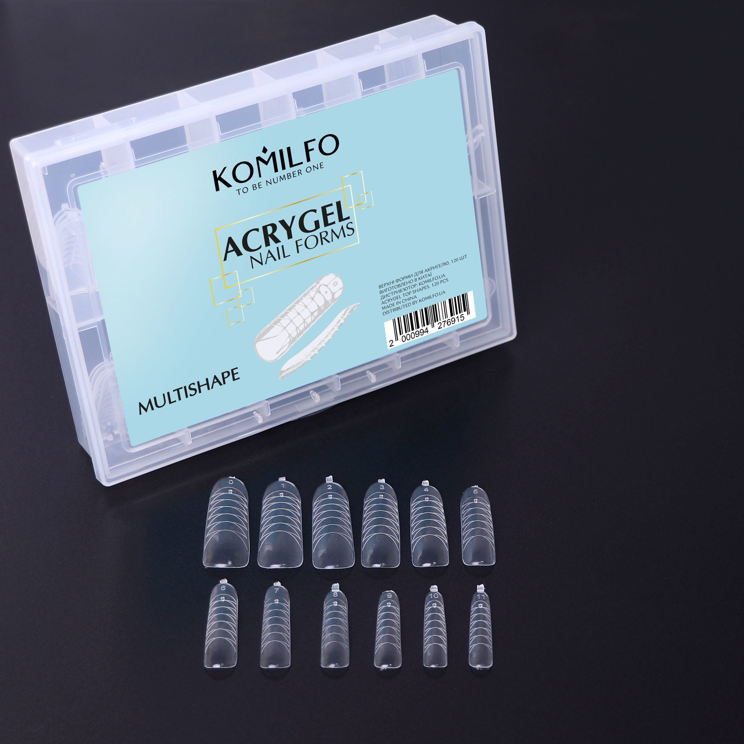 KOMILFO ACRY GEL TOP NAIL FORMS, MULTISHAPE. TOP FORMS FOR BUILDING, UNIVERSAL, 120 PIECES  456062