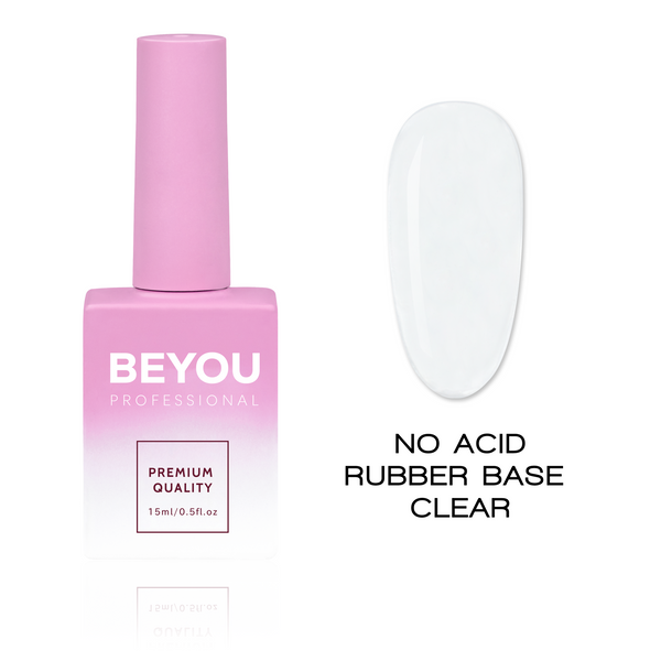 BEYOU Professional Rubber Base Coat No Acid Base Clear 15ml BRBC0315